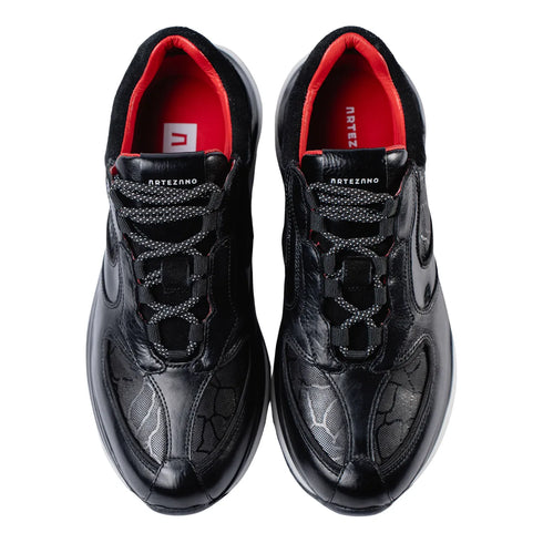TENIS NEGRO-ROJO BLACK LABEL ARTEZANO