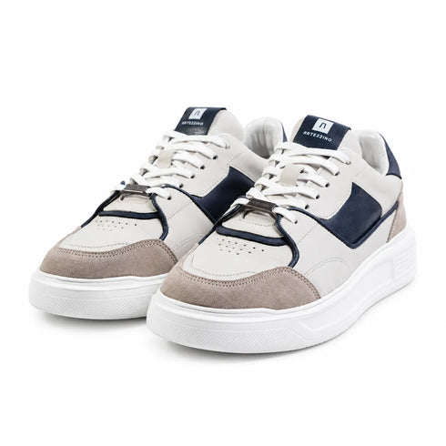 TENIS BLANCO HUESO-AZUL BREEZE ARTEZANO
