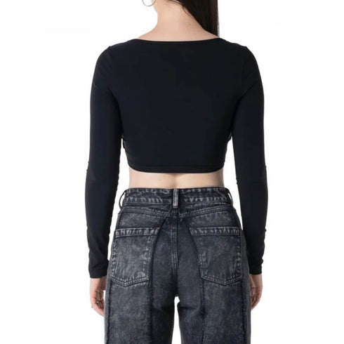CROP TOP NEGRO PIANTA CLEMONT