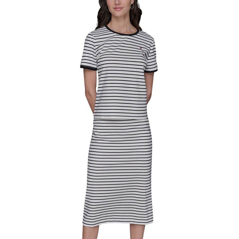 VESTIDO BLANCO SLEEVE STRIPED KARL LAGERFELD