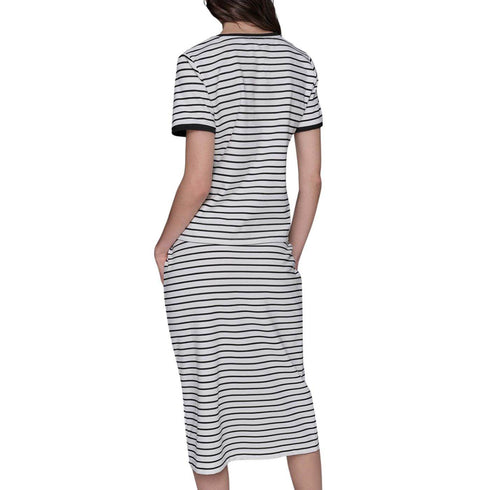 VESTIDO BLANCO SLEEVE STRIPED KARL LAGERFELD
