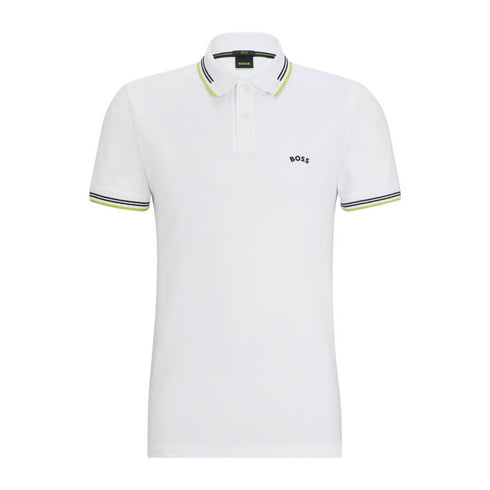 POLO BLANCO PAUL CURVED BOSS