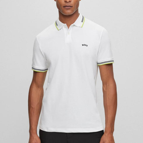 POLO BLANCO PAUL CURVED BOSS