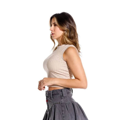 CROP TOP CREMA CUTE GIRBAUD