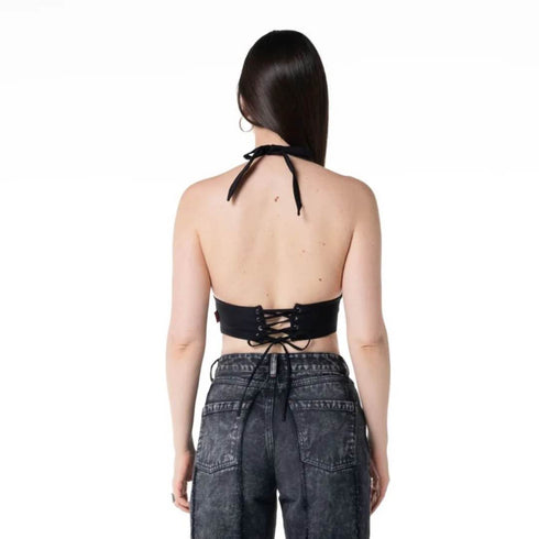 CROP TOP NEGRO CICATRICE CLEMONT