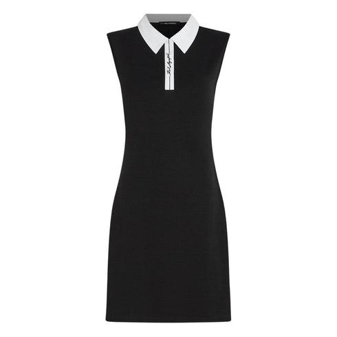 VESTIDO NEGRO CONTRAST SIGNATURE KARL LAGERFELD
