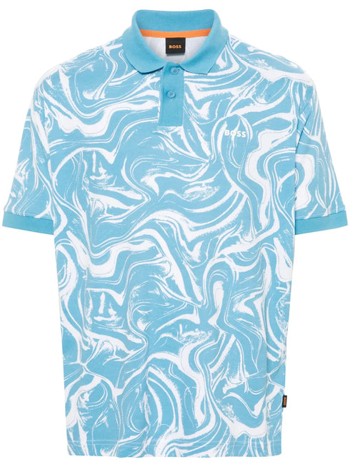 POLO CELESTE ALL OVER OCEAN BOSS