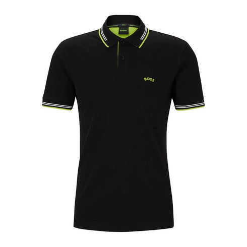 POLO NEGRO PAUL CURVED BOSS