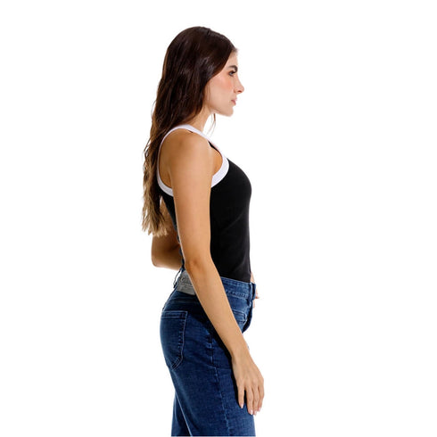 CROP TOP NEGRO STELLA GIRBAUD