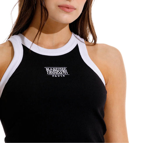 CROP TOP NEGRO STELLA GIRBAUD