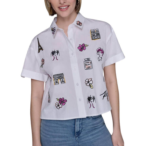 CAMISETA BLANCA EMBROIDERED KARL LAGERFELD