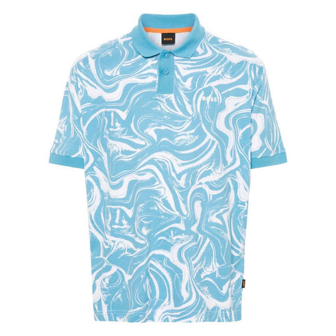POLO CELESTE ALL OVER OCEAN BOSS