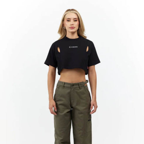 CROP TOP NEGRO RAGGIANTE CLEMONT