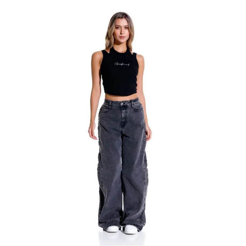 CROP TOP NEGRO SERENITY GIRBAUD