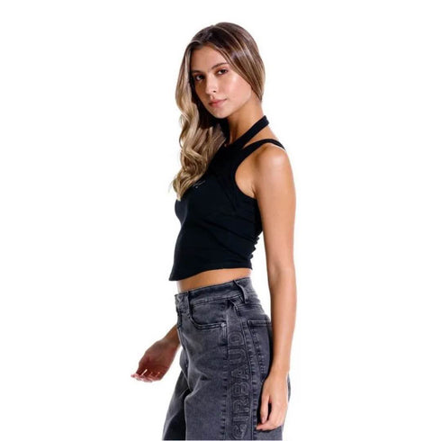 CROP TOP NEGRO SERENITY GIRBAUD