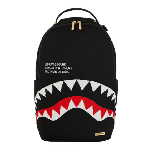 MOCHILA NEGRA SHARK CENTRAL KNIT SPRAYGROUND