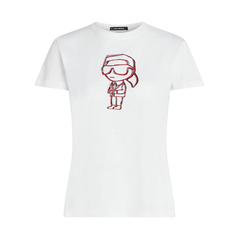 CAMISETA BLANCA IKON SKETCH KARL LAGERFELD
