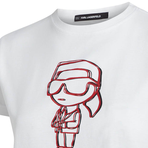 CAMISETA BLANCA IKON SKETCH KARL LAGERFELD