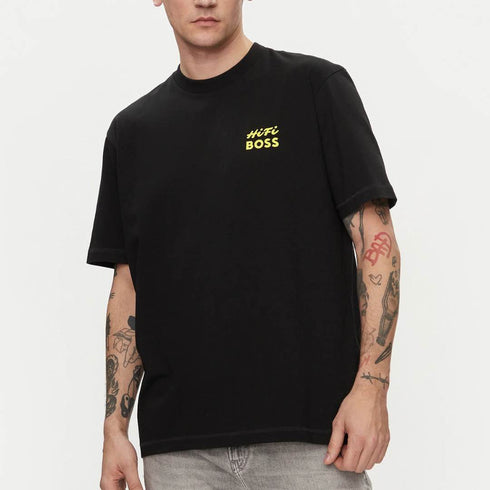 CAMISETA NEGRA TEE RECORDS BOSS