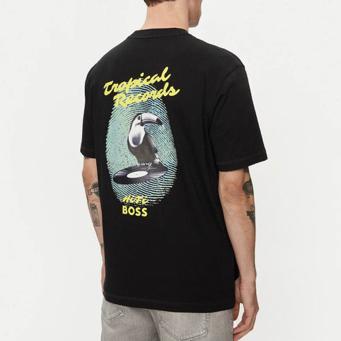 CAMISETA NEGRA TEE RECORDS BOSS