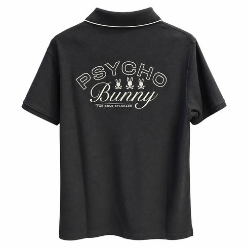 POLO NEGRO ENZO DOBLE BORDADO PSYCHO BUNNY