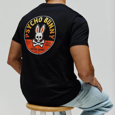 CAMISETA NEGRA DISC DOBLE PSYCHO BUNNY