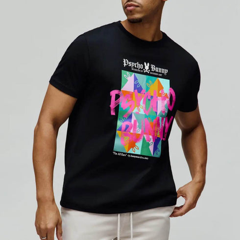 CAMISETA NEGRA EARS PSYCHO BUNNY