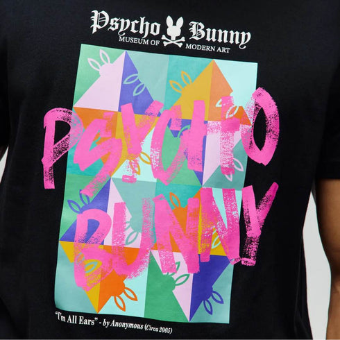 CAMISETA NEGRA EARS PSYCHO BUNNY