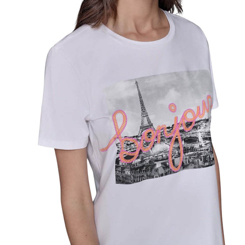 CAMISETA BLANCA BONJOUR PARIS KARL LAGERFELD