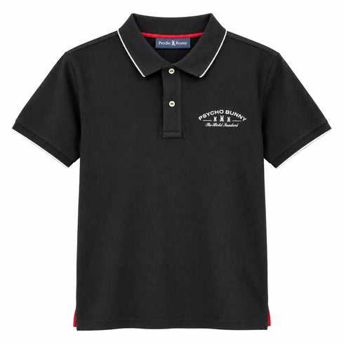 POLO NEGRO ENZO DOBLE BORDADO PSYCHO BUNNY