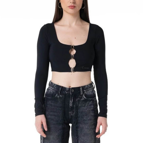 CROP TOP NEGRO PIANTA CLEMONT