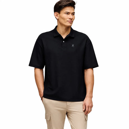 POLO NEGRO JERSEY HOLGADO GRUESO PSYCHO BUNNY