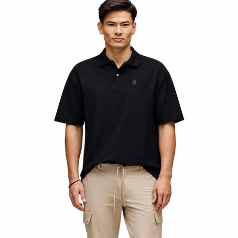 POLO NEGRO JERSEY HOLGADO GRUESO PSYCHO BUNNY