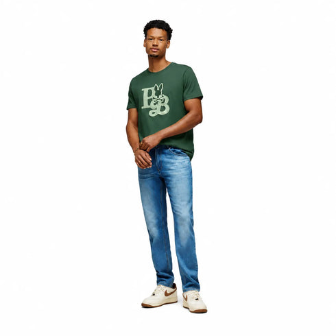 CAMISETA VERDE MILITAR CAINE PSYCHO BUNNY