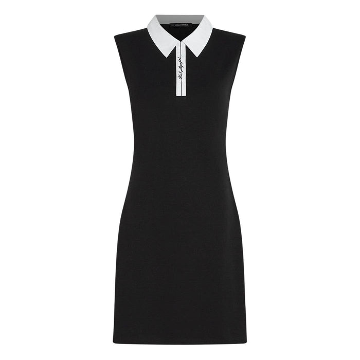 VESTIDO NEGRO CONTRAST SIGNATURE KARL LAGERFELD DAMA
