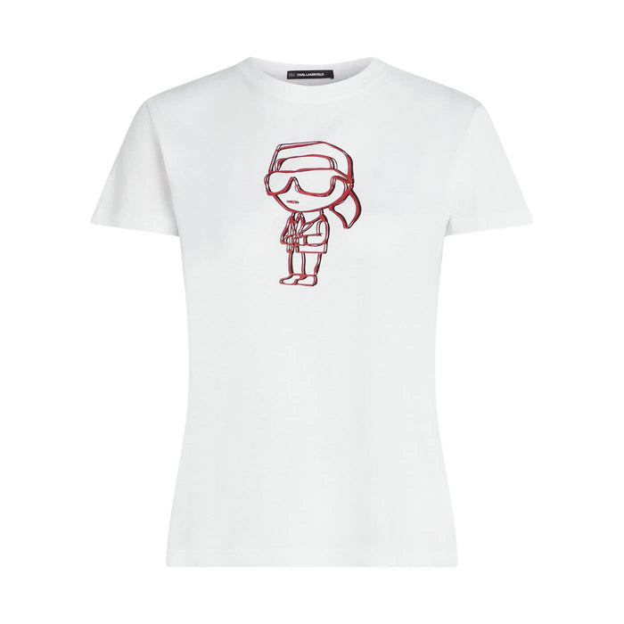 CAMISETA BLANCA IKON SKETCH KARL LAGERFELD DAMA