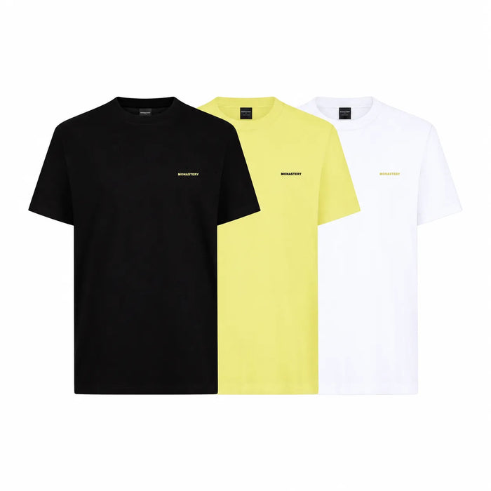 CAMISETAS NEGRO-BLANCO-VERDE LIMÓN PACK XENTHAR MONASTERY