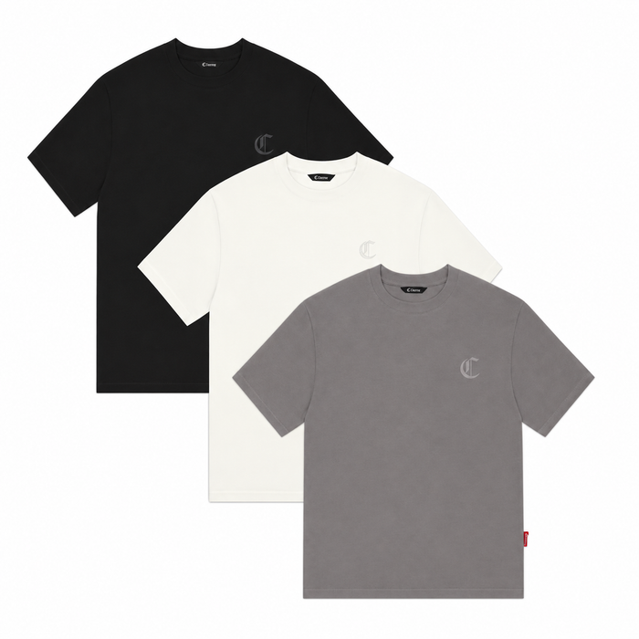 CAMISETAS NEGRO-GRIS-CREMA THREE PACK ALTROVE CLEMONT