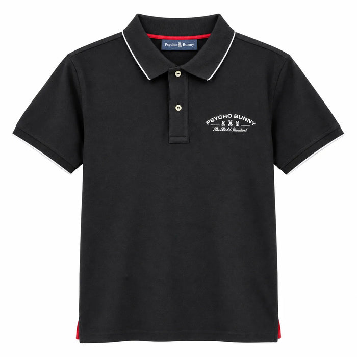 POLO NEGRO ENZO DOBLE BORDADO PSYCHO BUNNY