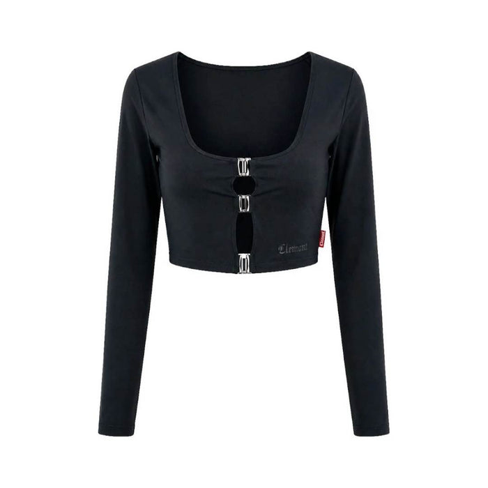 CROP TOP NEGRO PIANTA CLEMONT DAMA
