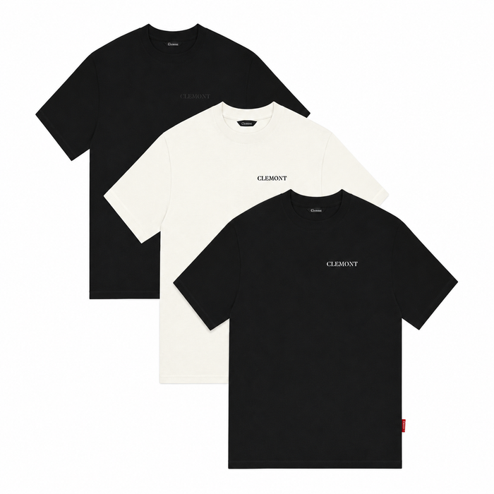 CAMISETAS NEGRO-CREMA THREE PACK ALLEGRO CLEMONT